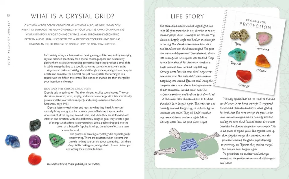 Eks på en side i boken Crystal grids