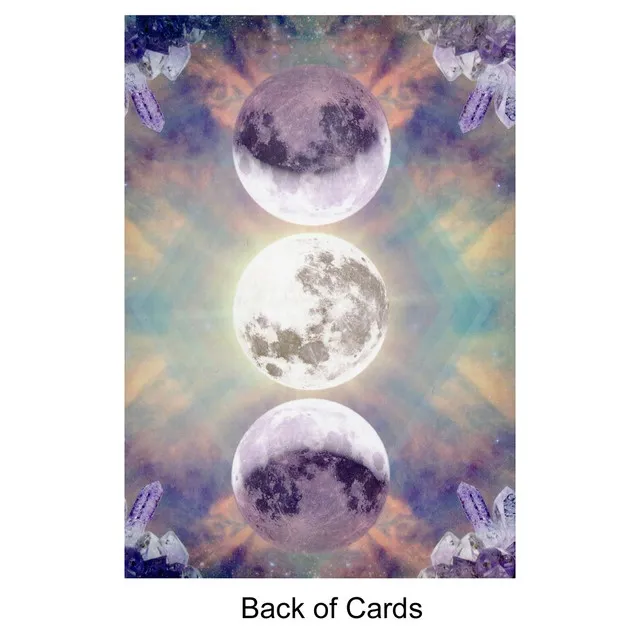 Baksiden av kortet i kortstokken Moonology manifistation Oracle cards, Yasmin Boland