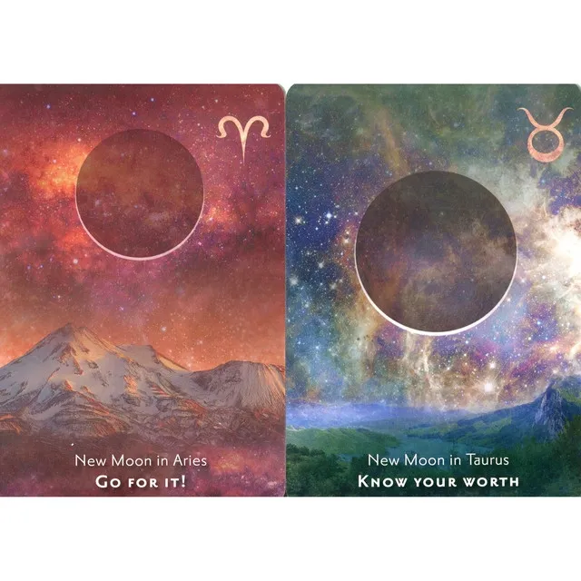 Eksempel på kort i kortstokken Moonology Manifistation
