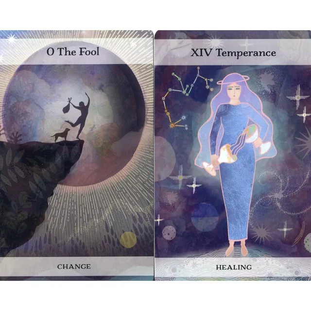 Eksempler på kort i kortstokken The Moon & Stars Tarot