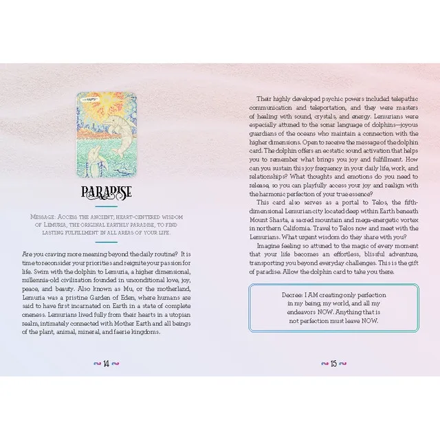eksempel på tekst i boken som følger med kortene paradise Found