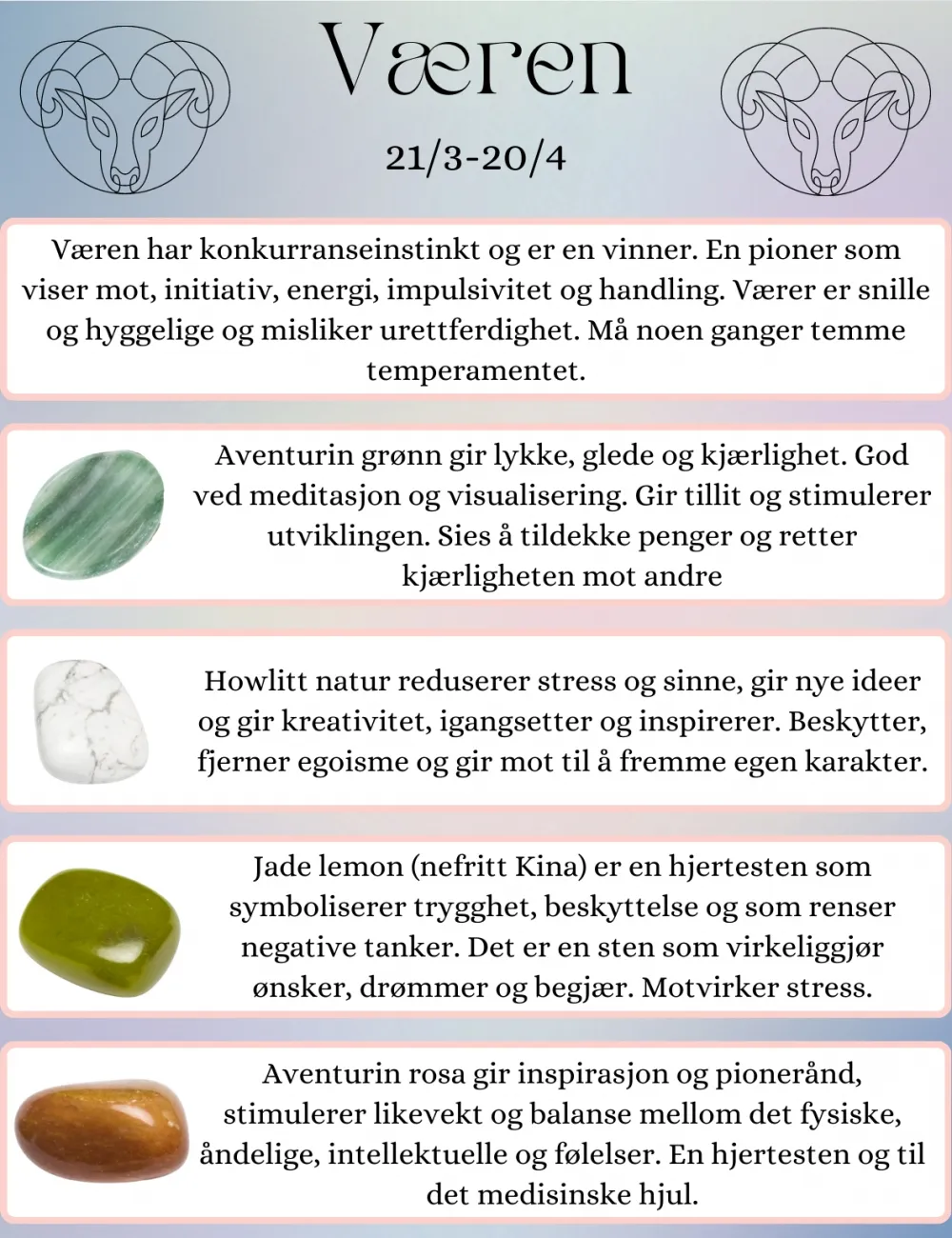 Krystaller som passer for deg som er født i Væren