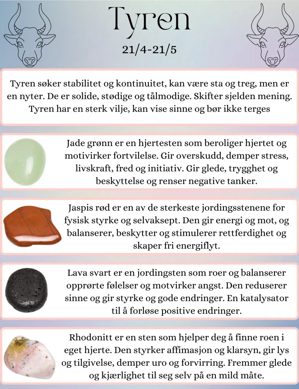 4 krystaller som passer deg som er født i stjernetegnet Tyren