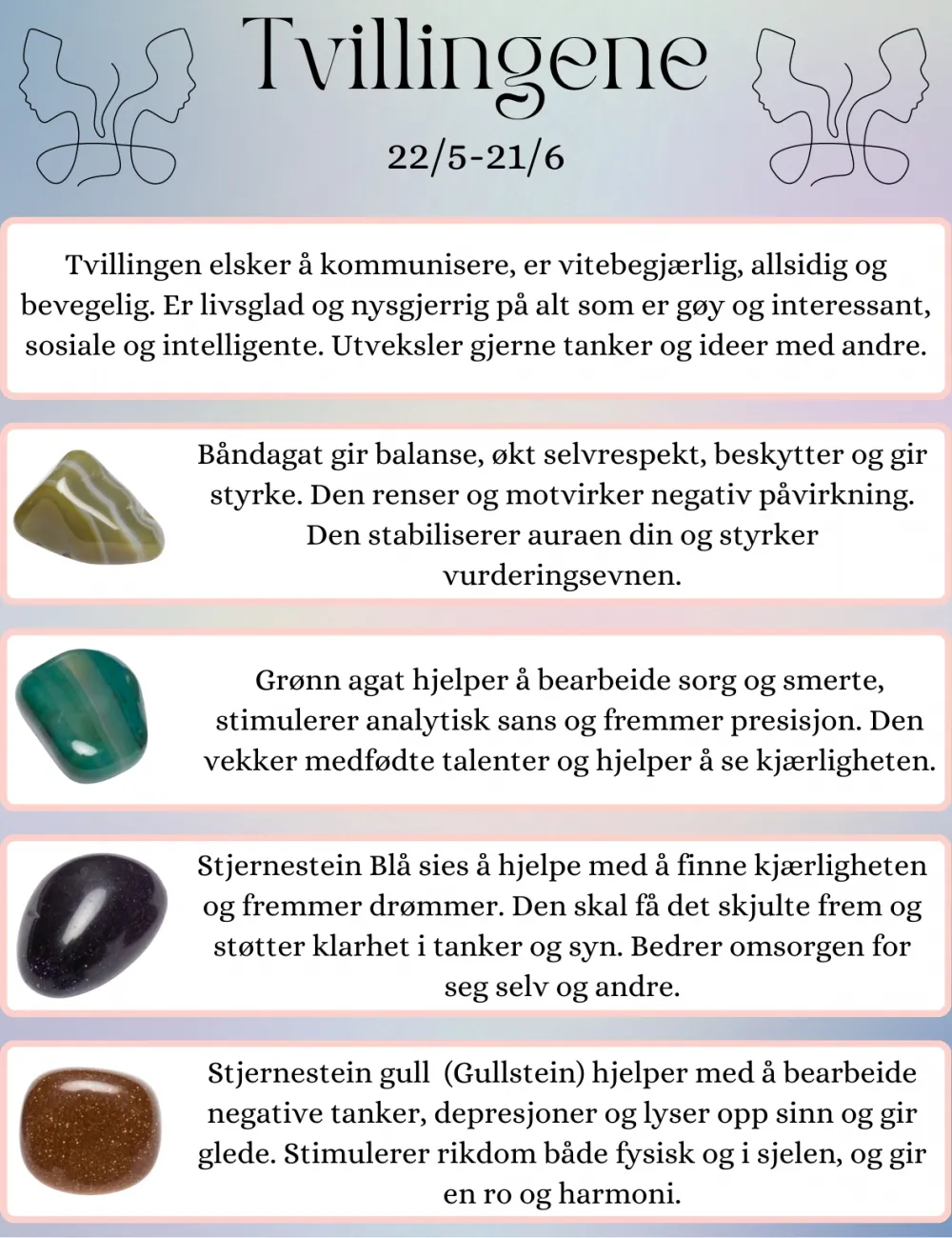 Krystaller som passer deg som er født i stjernetegnet Tvillingene