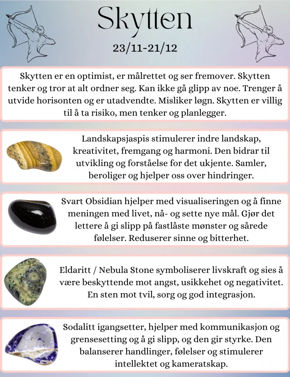 Krystaller som passer til deg som er født i skyttens stjernetegn!