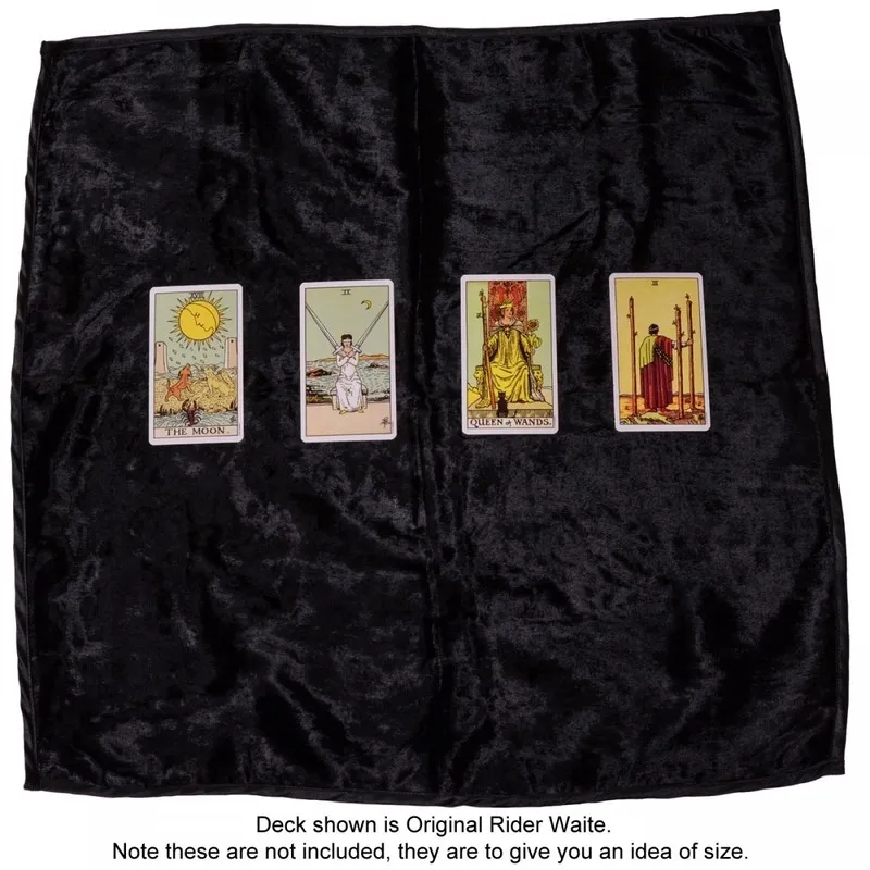 Duk til tarotkort sort velour og silke