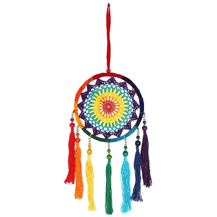 Drømmefanger chakrafarger ca 17 cm. www.engleshop.no