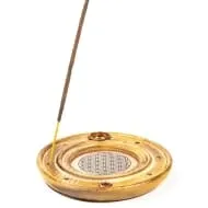 Røkelseholder rund i tre Flower of life