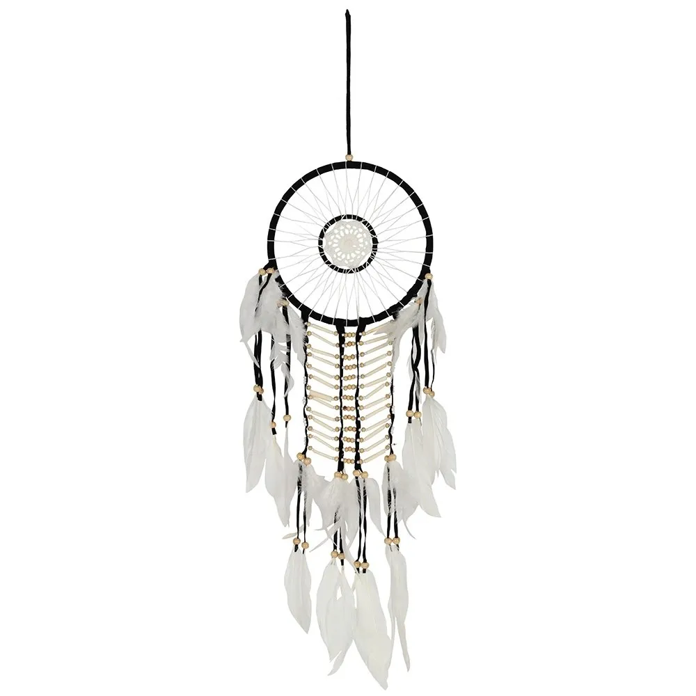 Drømmefanger sort og hvit ca 22 cm i dameter. Se vårt store utvalg i drømmefangere www.engleshop.no
