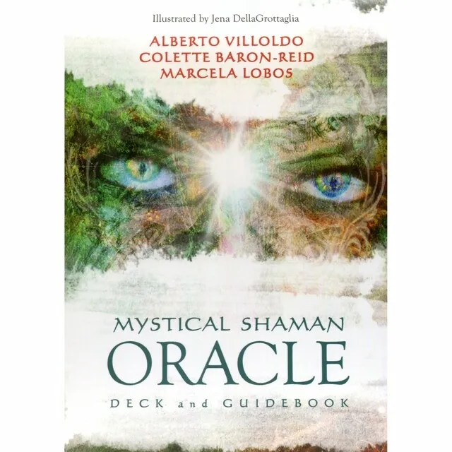orakelkort Mystical Shaman Oracle, kort og guidebok på engelsk. 64 forskjellige kort i kortstokken