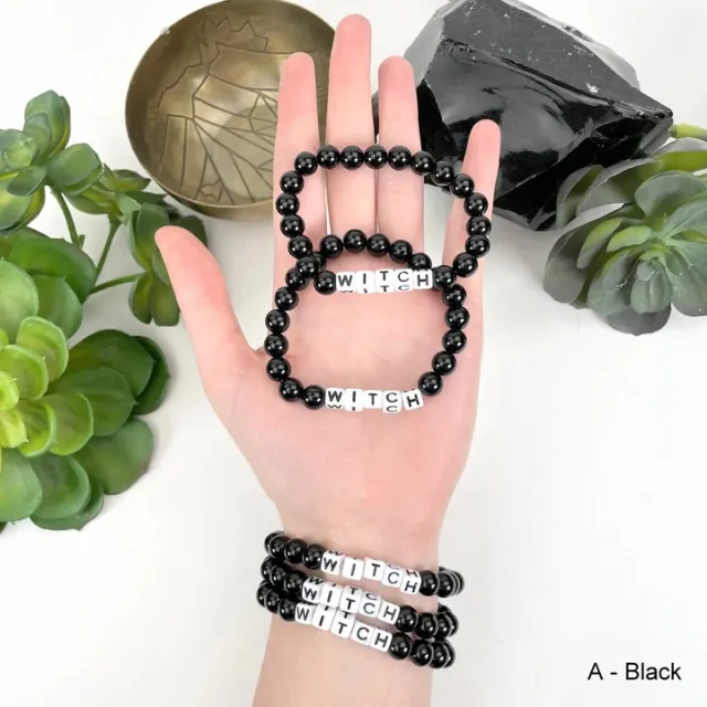 Armbånd "Witch" Sort obsidian
