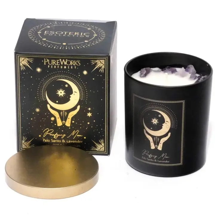 Lys med krystaller Purifying moon